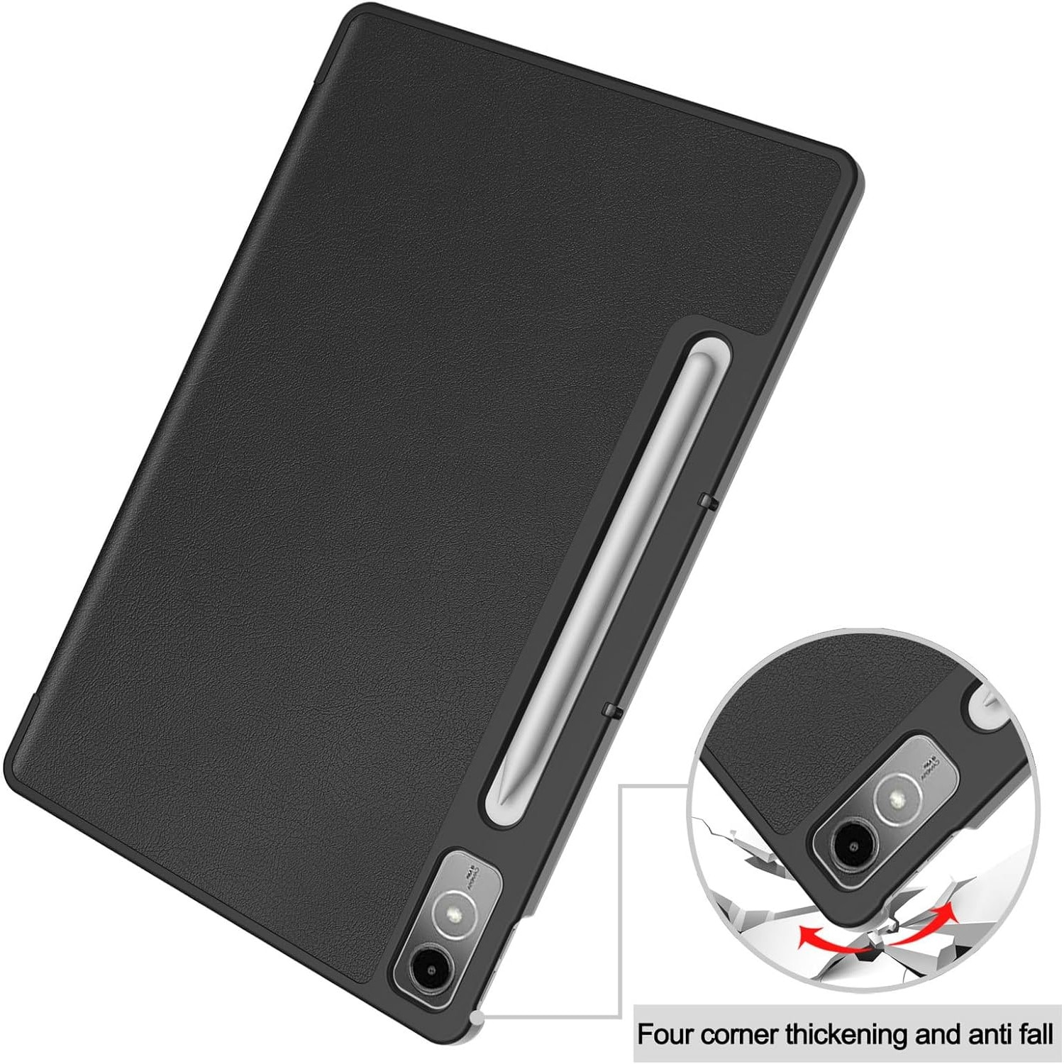 Husa pentru tableta Lenovo Tab P12 (TB370FU) 12.7 inch, 2023, cu functie sleep/wake-up, ultralight de tip stand, Sigloo, model Black