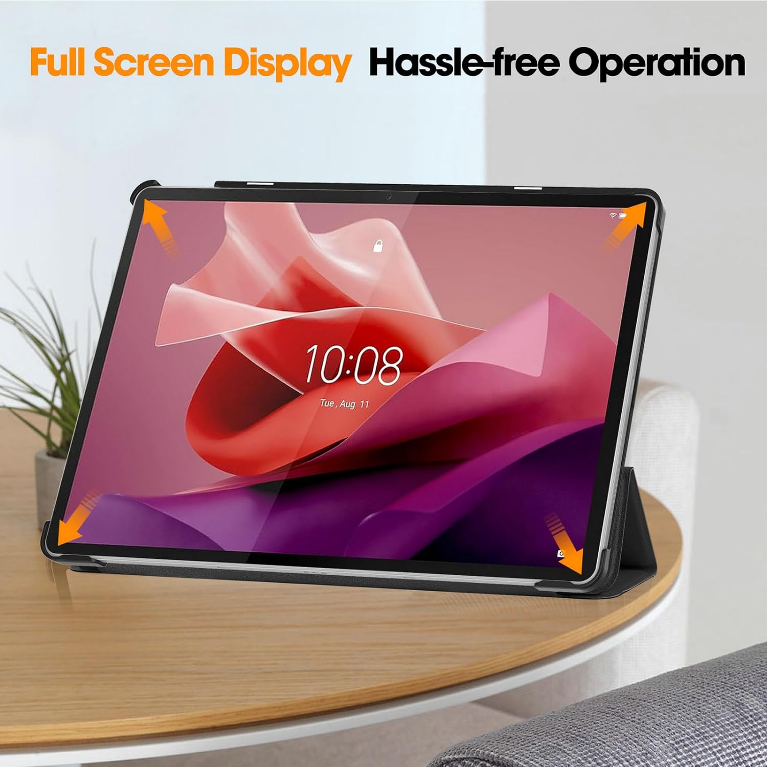 Husa pentru tableta Lenovo Tab P12 (TB370FU) 12.7 inch, 2023, cu functie sleep/wake-up, ultralight de tip stand, Sigloo, model Black