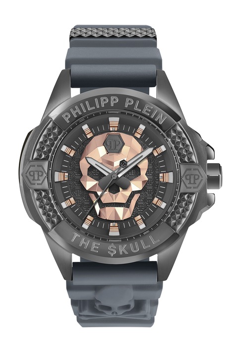 Philipp Plein, Ceas de otel inoxidabil cu o curea de silicon, Negru, Bleumarin