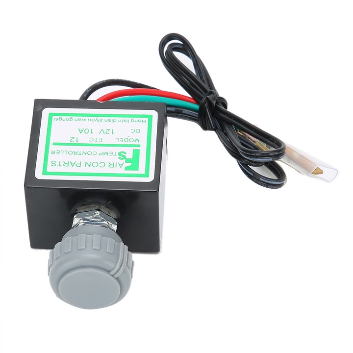 Elektronikus termosztát autóklímához, Amrinugl, ABS, Univerzális, 10A, 12V/24V, Multicolor