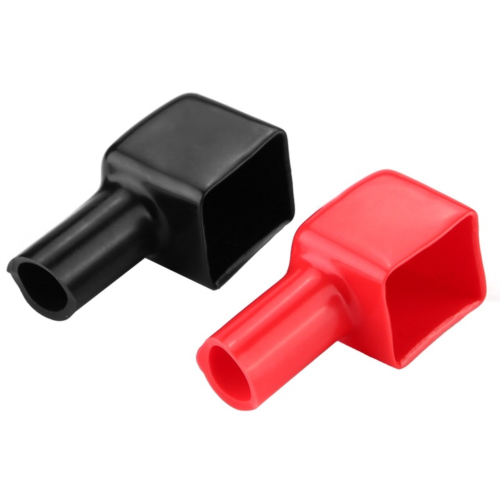 2 db Tovbmup autós akkumulátor csatlakozó fedeles készlet, PVC, fekete és piros, 4,5x2x2 cm