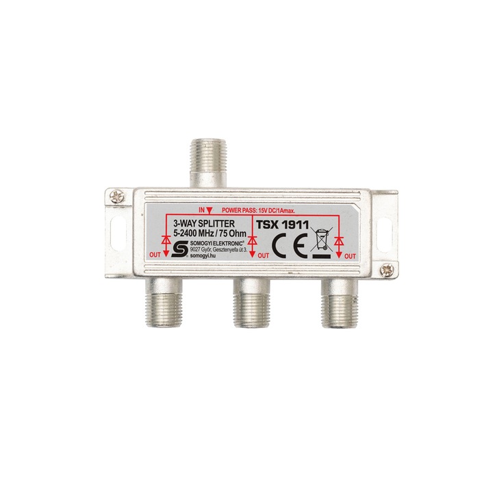 Splitter elosztó F 3 utas HQ 5-2400Mhz HOME