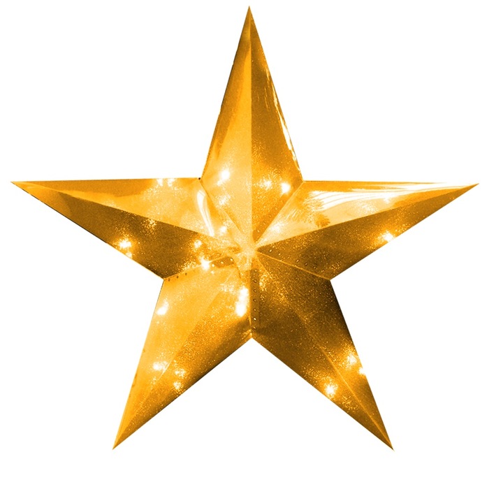 Instalatie de Craciun in forma de Stea 55 Cm HC-35GP Auriu