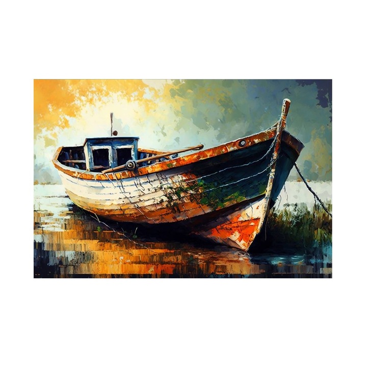 Tablou cu Barca In Apus 90x60 cm