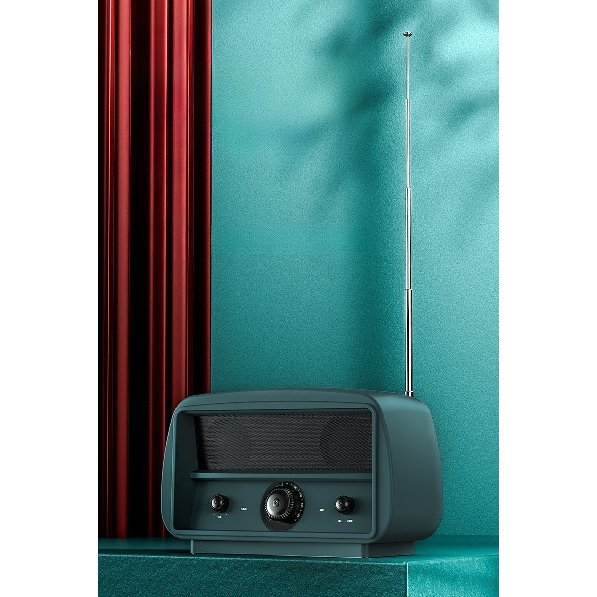 Difuzor Bluetooth, design multifunctional, cip 5.0 incorporat, radio FM, suport pentru card TF, AUX, redare disc U, calitate HiFi a sunetului, incarcare USB, durata lunga de viata a bateriei, verde