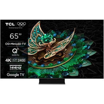 Televizor TCL MiniLed 65C765, 164 cm, Smart Google TV, 4K Ultra HD, 100Hz, Clasa F (Model 2024)