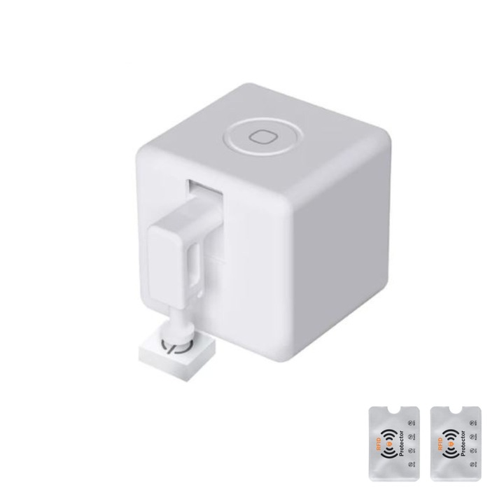 Интелигентен роботизиран интелигентен бутон за дома, Fingerbot - управление от Smart Life, Bluetooth, Google Assistant, Amazon Alexa, Smart Home, бял, UnderShop с 2 Rfid защити