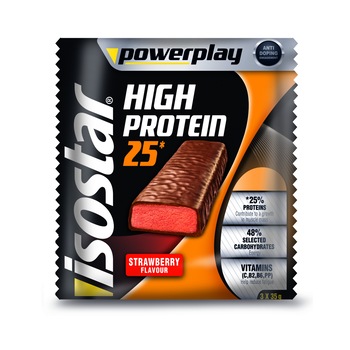 Isostar Powerplay High Protein Baton Capsuni, 3 x 35 g Isostar Powerplay High Protein Baton Capsuni, 3 x 35 g
