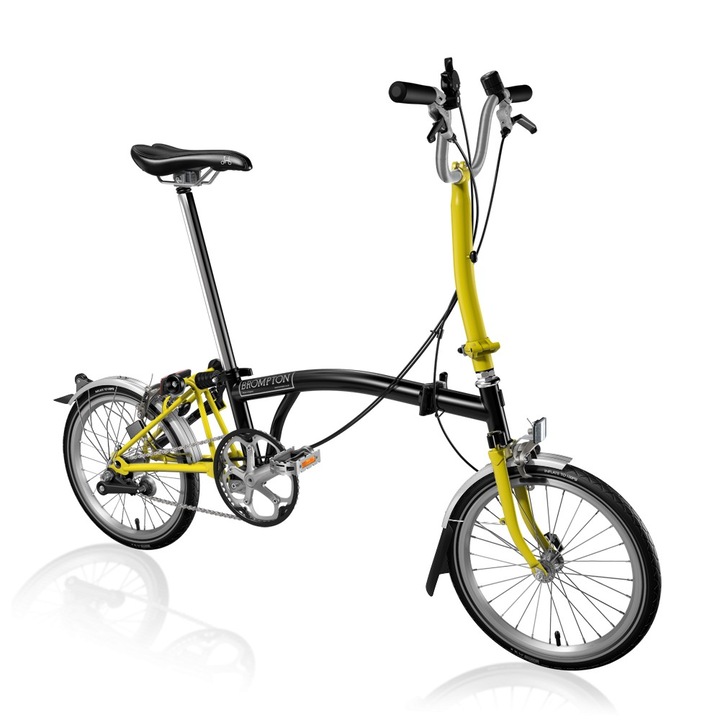 Bicicleta pliabila Brompton H Black-Yellow cu 3 viteze in butuc