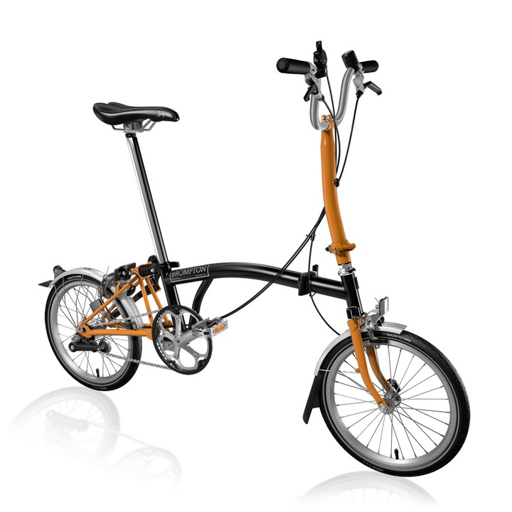 Bicicleta pliabila Brompton H Black-Orange cu 3 viteze in butuc
