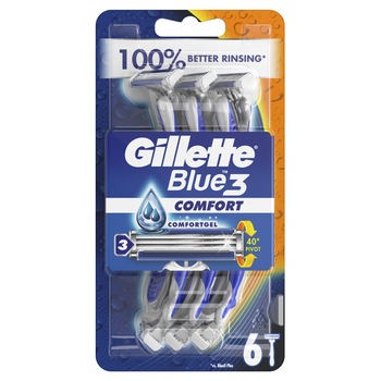 Aparat de ras de unica folosinta Gillette Blue3, 6 Aparat de ras de unica folosinta Gillette Blue3, 6