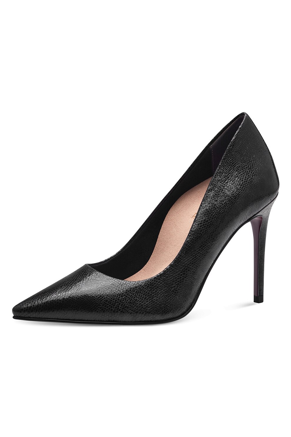 Tamaris, Pantofi stiletto cu varf ascutit si aspect texturat