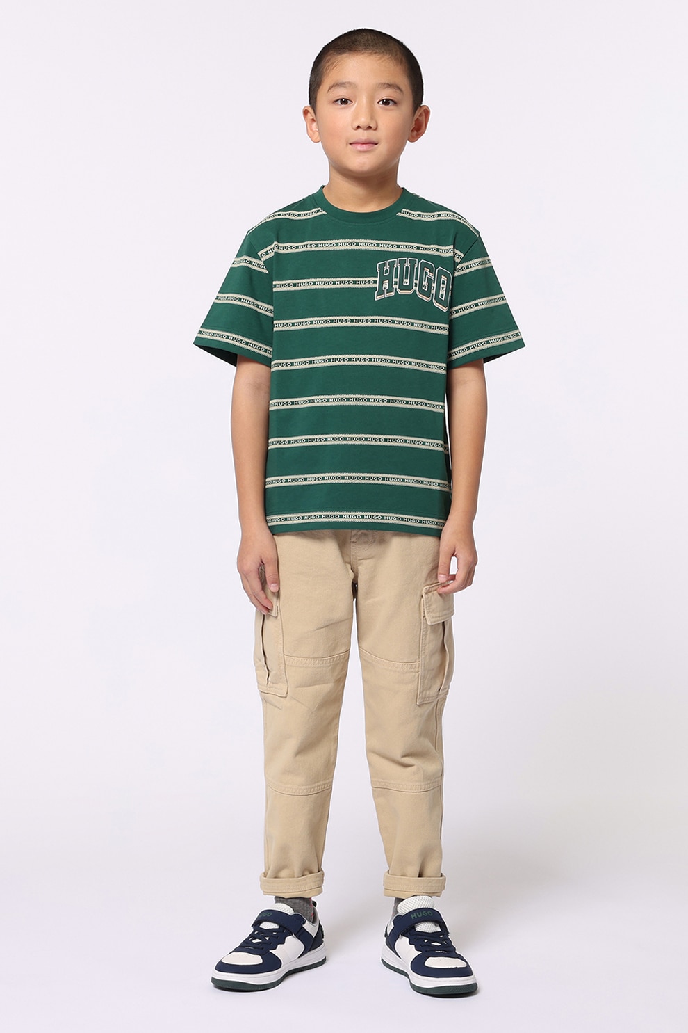 HUGO, Pantaloni cargo drepti, Bej deschis, 162 CM