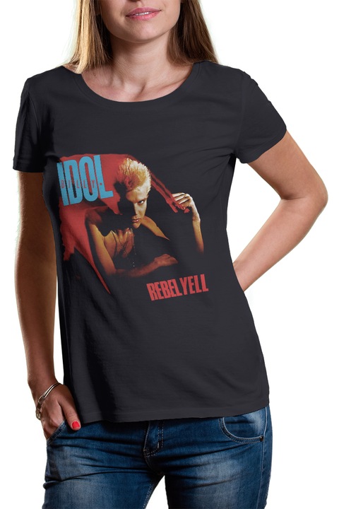 Női póló, Artcraft, Billy idol 2, fekete, XL