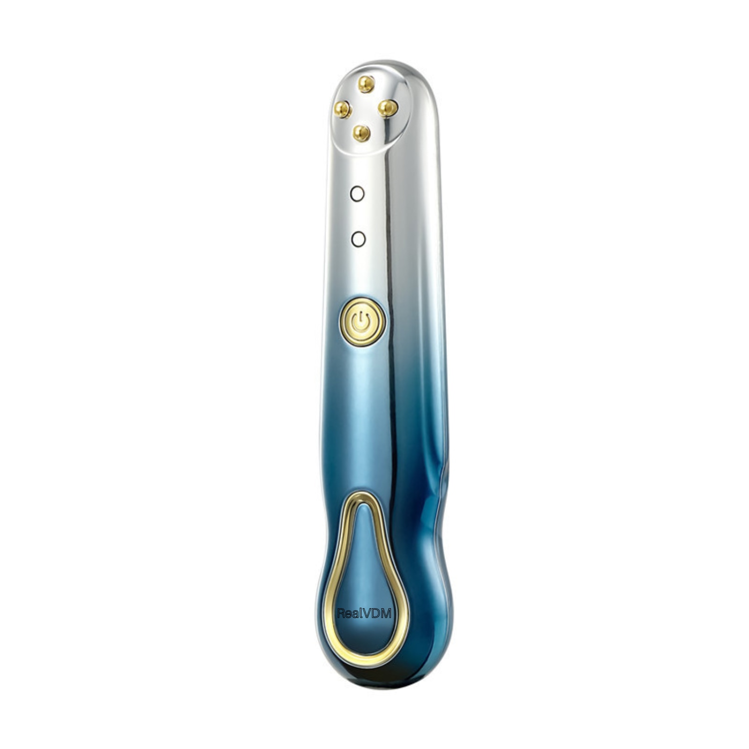 Dispozitiv Intrumusetare si Masaj RealVDM®, Intinerirea Pielii, Anti Cearcane, cu Microcurent RF, Lifting, Antirid, Terapie cu Vibratii si Radiofrecventa, Culoare Albastru