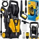 Aparat de spalat cu presiune Humberg HM-300, cu rola, 1800 W, 230 bar presiune EW, debit 420 l/h, pistol de presiune StopAnd Safe, duza TurboStream, Furtun de presiune 6 m, flacon detergent 450 ml, cablu alimentare 5 m