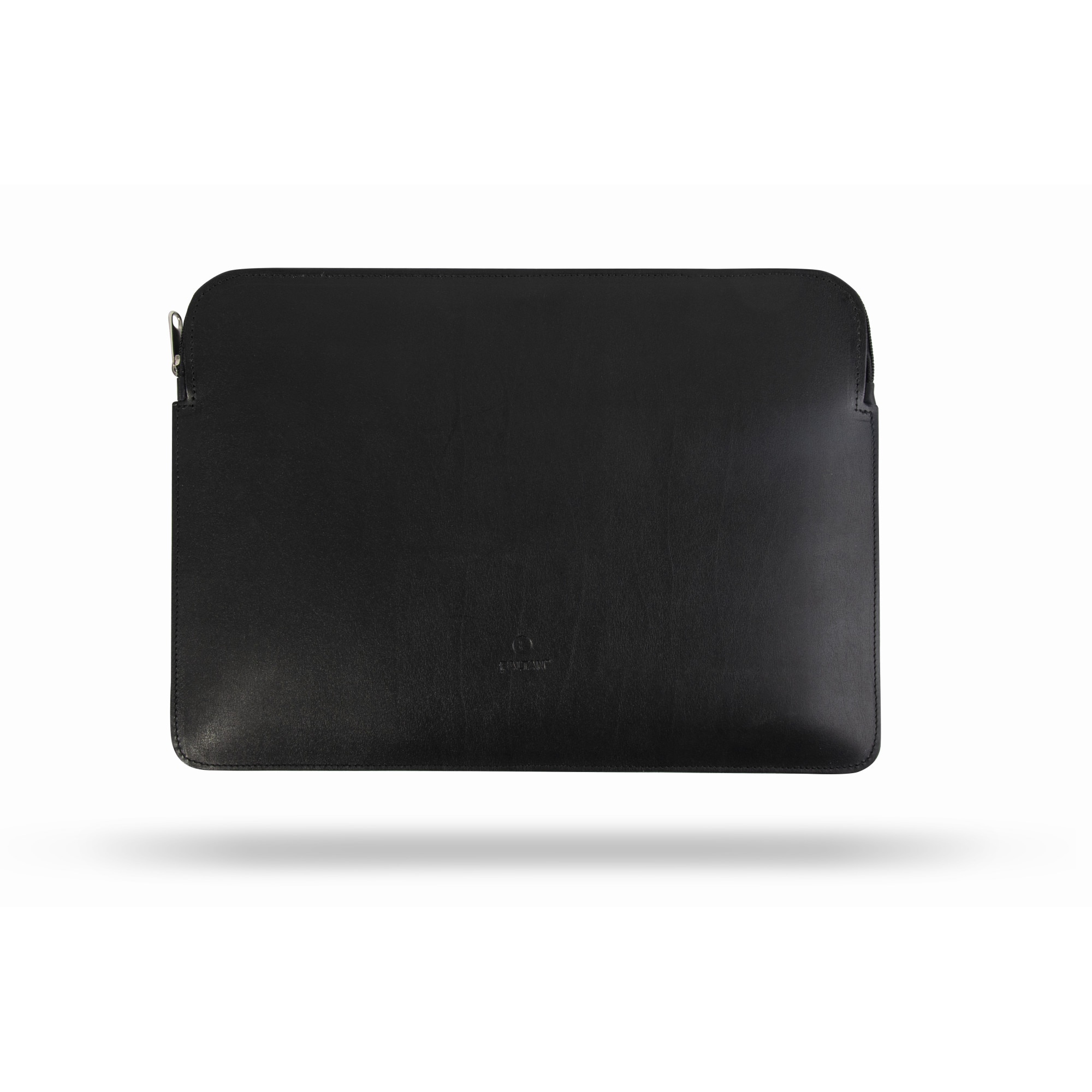 Geanta/Husa universala premium pentru laptop din piele naturala cu fermoar, 13-14 inch, culoare Neagra