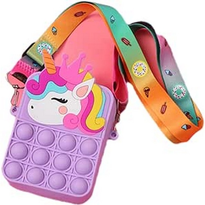 Чанта за момиче, Pop-up, Unicorn, лилава