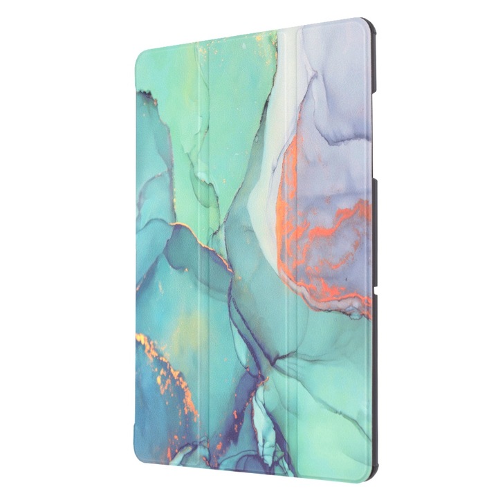 Husa compatibila cu Samsung Galaxy Tab A9 Plus, 11 inchi, Tip carte, Bounce Technology, Functie Wake/ Sleep, Comando Stand, Protectie completa, Green Time