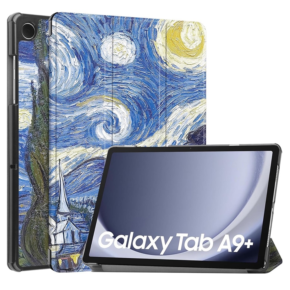 Husa compatibila cu Samsung Galaxy Tab A9 Plus, 11 inchi, Tip carte, Bounce Comando, Protectie completa, Stand, Starry Night