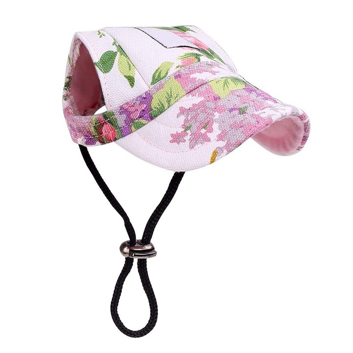 Sapca pentru animale de companie, Tovbmup, canvas si Oxford respirabil, negru/floral, S