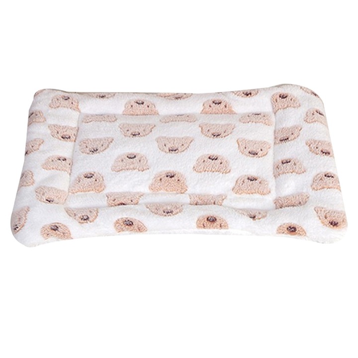 Pat pentru pisici Cozevdnt, alb, 80x50cm, din poliester, rezistent la pete