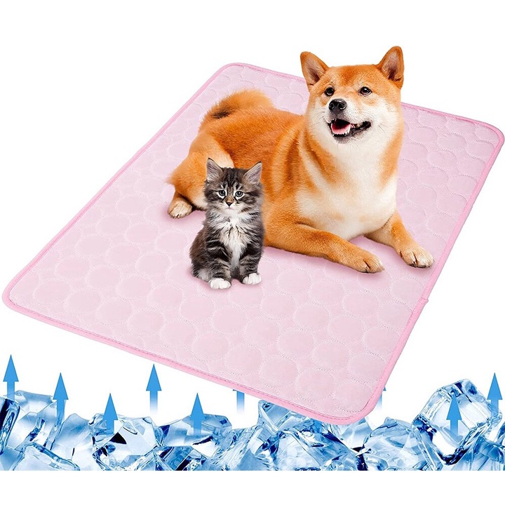 Постелка за кучета и котки QttvbTna, Охлаждаща, 60x52 см, розова