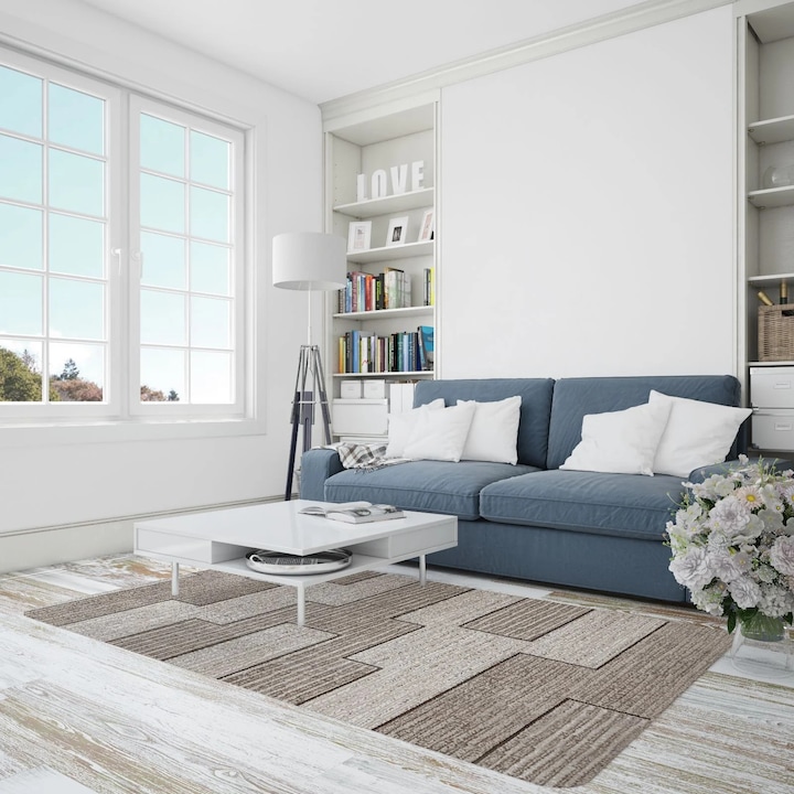 Covor Modern, Home Vista, Fashion 32002, Crem / Maro, 120x200 cm