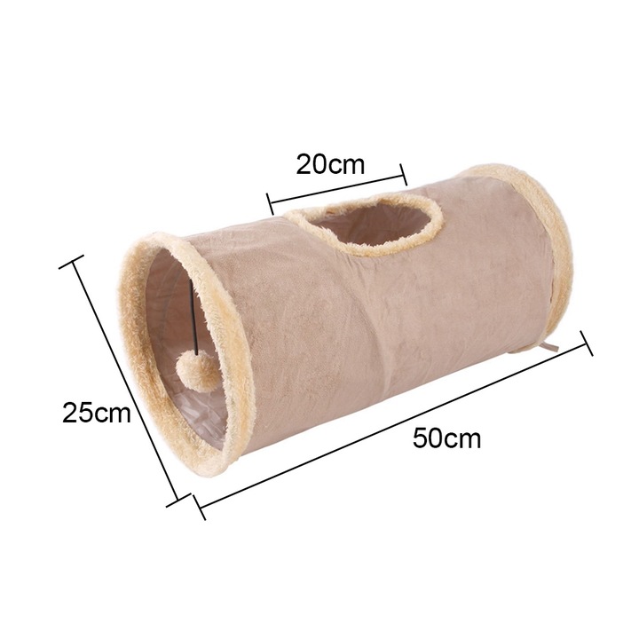 Összecsukható alagút macskáknak, AMRINUGL, strapabíró anyag, khaki színű