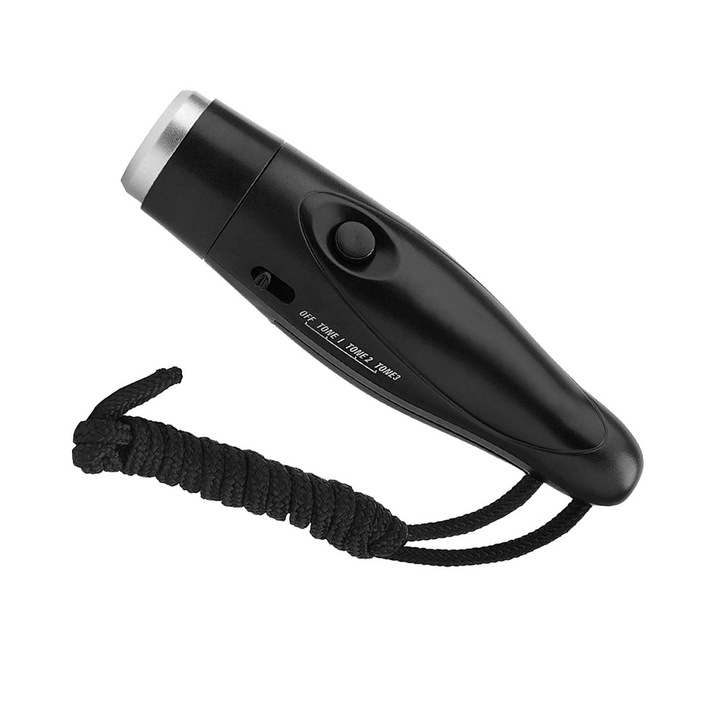 Fluier electronic cu 3 tonuri, negru, 13.65x3.8cm