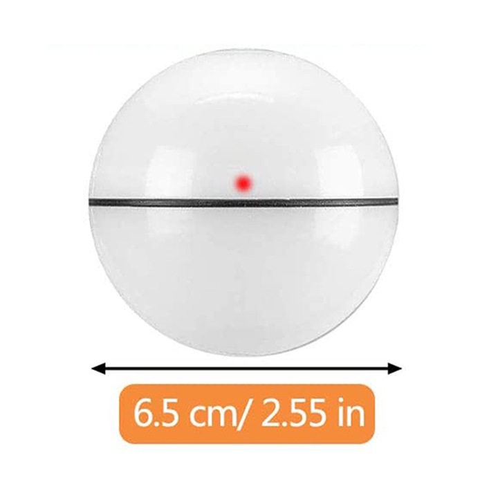 QttvbTna interaktív labda, LED, USB újratölthető, fehér, 6,5cm