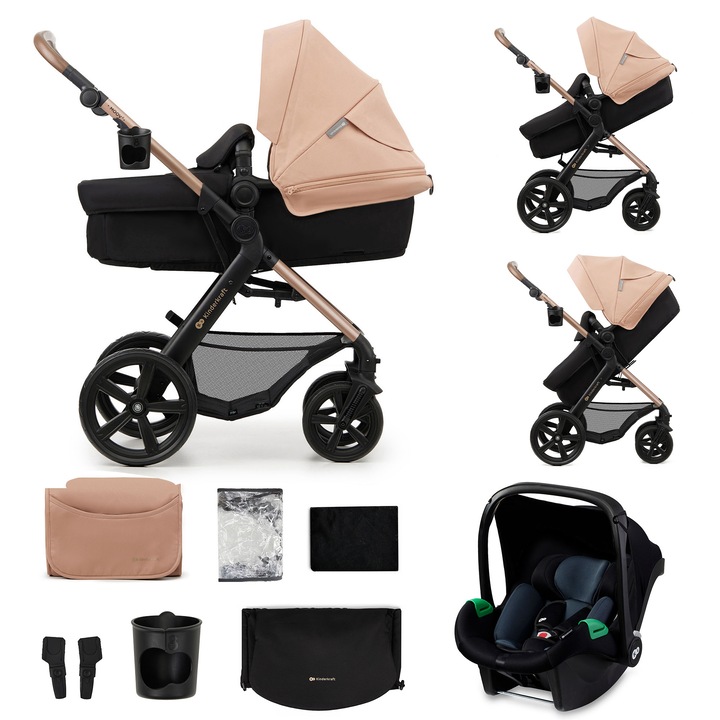 Carucior 3 In 1 Kinderkraft Moov 2, Sand Beige