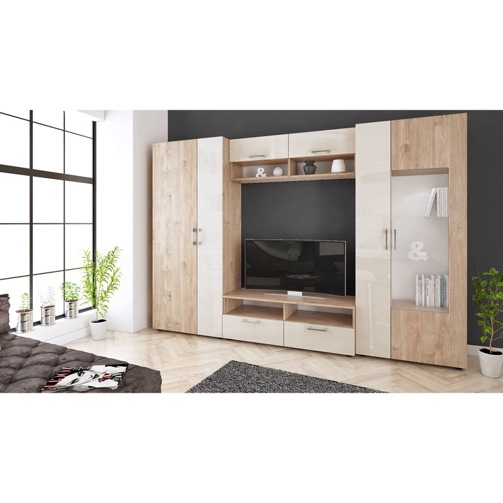 Set Mobila sufragerie, MBX, 280 x 45 x 193 cm, Bej