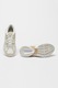 Nike, Pantofi sport AL8 cu garnituri de piele intoarsa si talpa demi-wedge, Alb/Alb murdar
