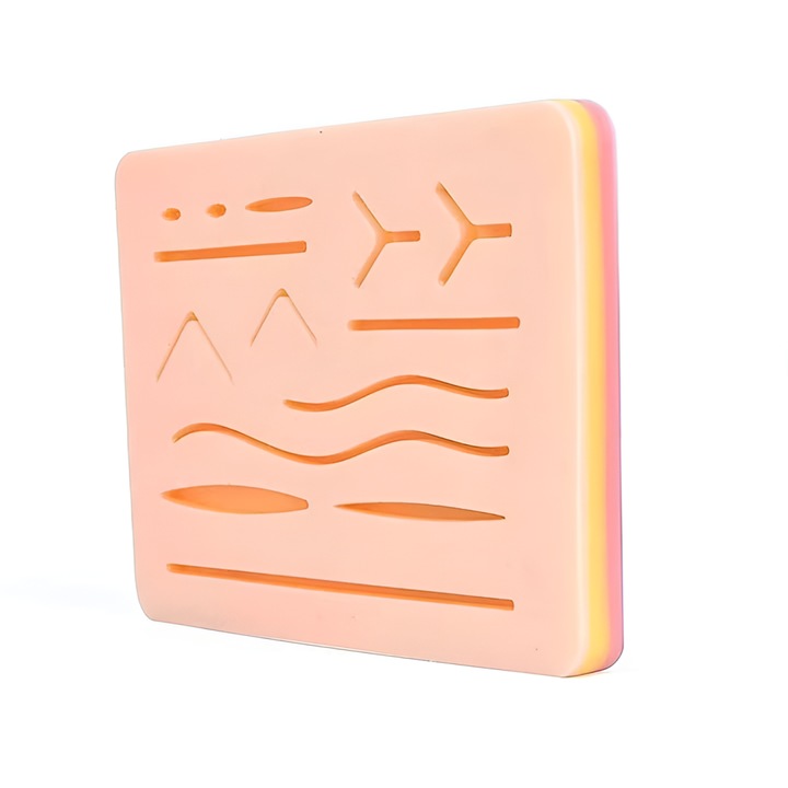 Pad de sutura silicon, Tyrael-SEA, 3 straturi, piele artificiala, pentru antrenament medical