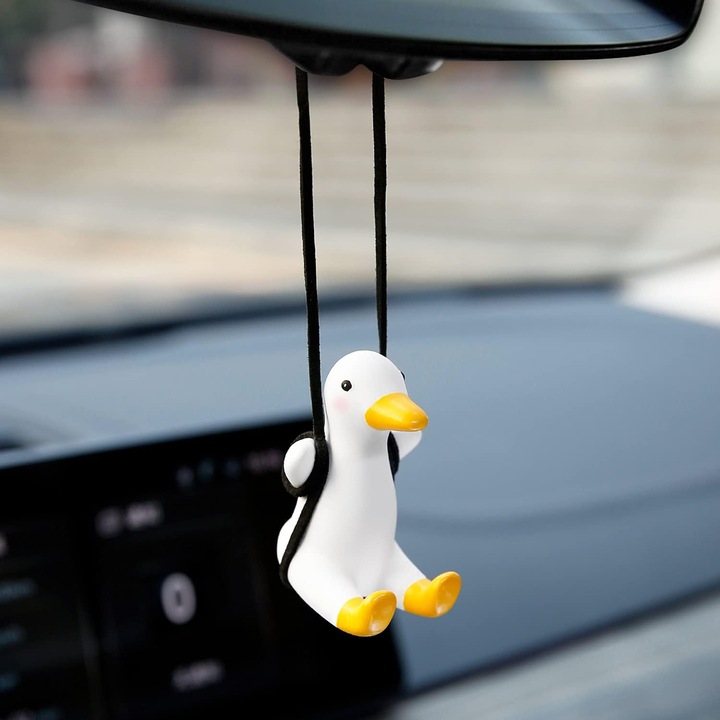 Dragut ratusca balansoar auto oglinda retrovizoare pandantiv distractiv decorare interioara auto cadou pentru barbati si femei (rata)