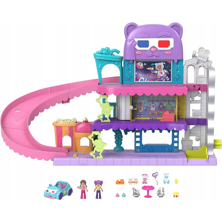 Polly Pocket Pollyville Castle Set, Mattel, 2 mikrobabával és kiegészítőkkel,