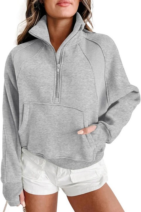 Hanorac pentru femei, supradimensionat, gri, L