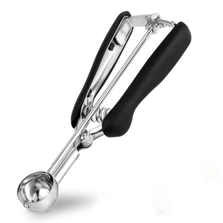 TJ POP keksz kanál, rozsdamentes acél, kényelmes nyél, 30mm, fekete