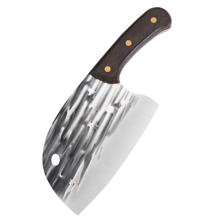 TJ POP konyhai kés, kézzel kovácsolt penge, 157x96 mm, ABS, ezüst, 255 mm