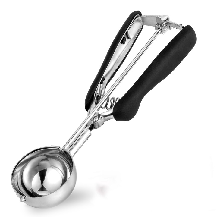 TJ POP fagylaltos kanál, rozsdamentes acél, kényelmes nyél, 50mm, fekete