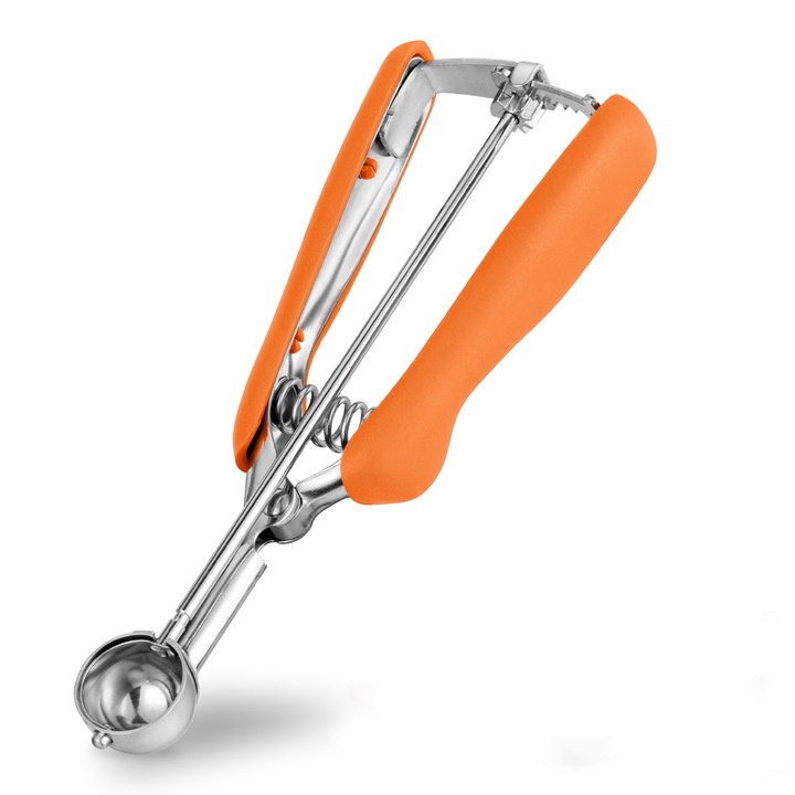 Desszertes kanál, TJ POP, rozsdamentes acél 18/8, rugós nyél, 25 mm, narancs