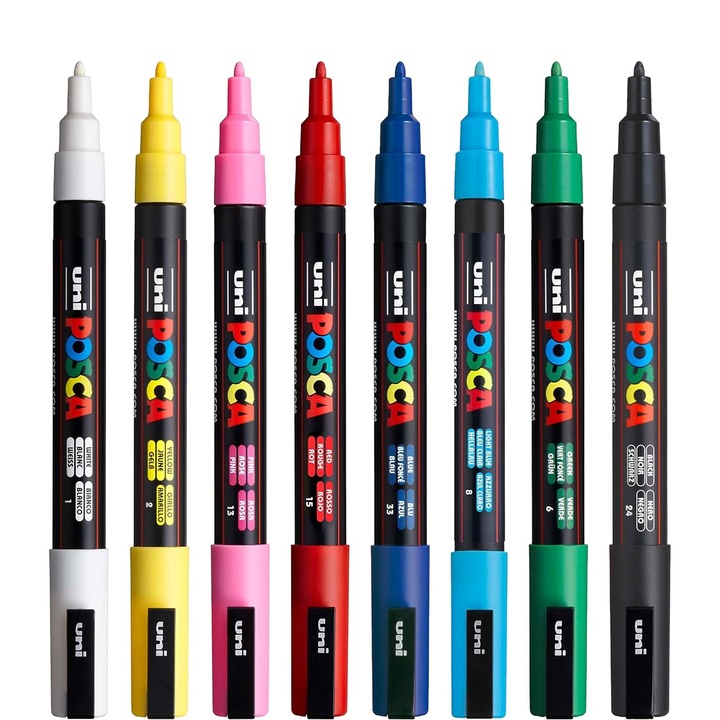 Set 8 Markere Multicolor Posca, PC-1M
