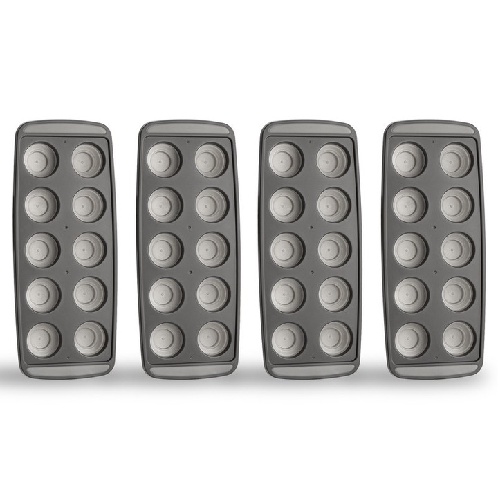 Комплект 4 формички за лед TJ POP, хранителен силикон, 10 отделения, 250x95x25 мм