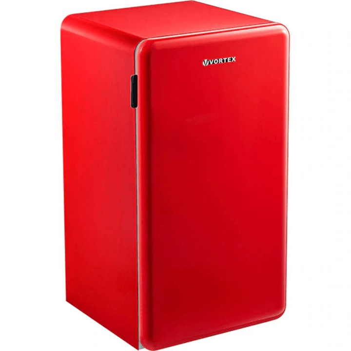 Frigider cu o usa VORTEX VM9SRD04M, 93 l, H 83.5 cm, Clasa F, Termostat reglabil, Rosu