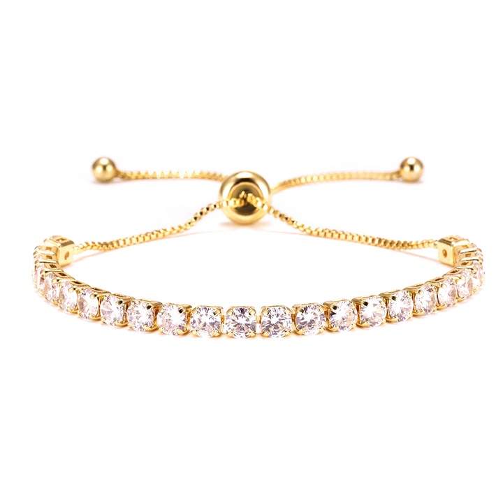 Bratara YISYNIM, zirconiu stralucitor, ajustabila 16+5cm