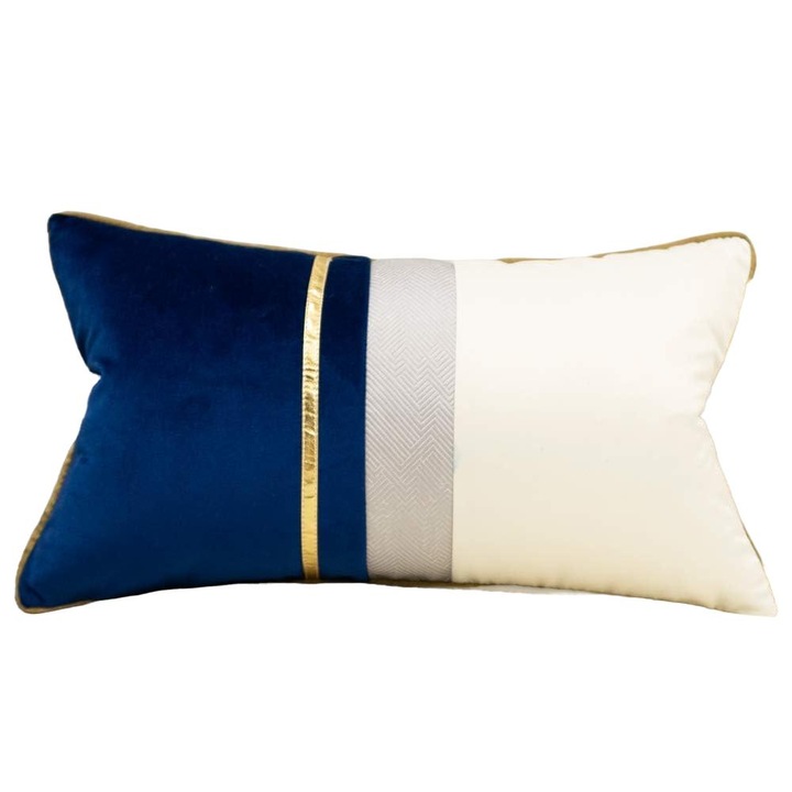 Fata de perna, nylon, design cu dungi, albastru marin, 30x50cm