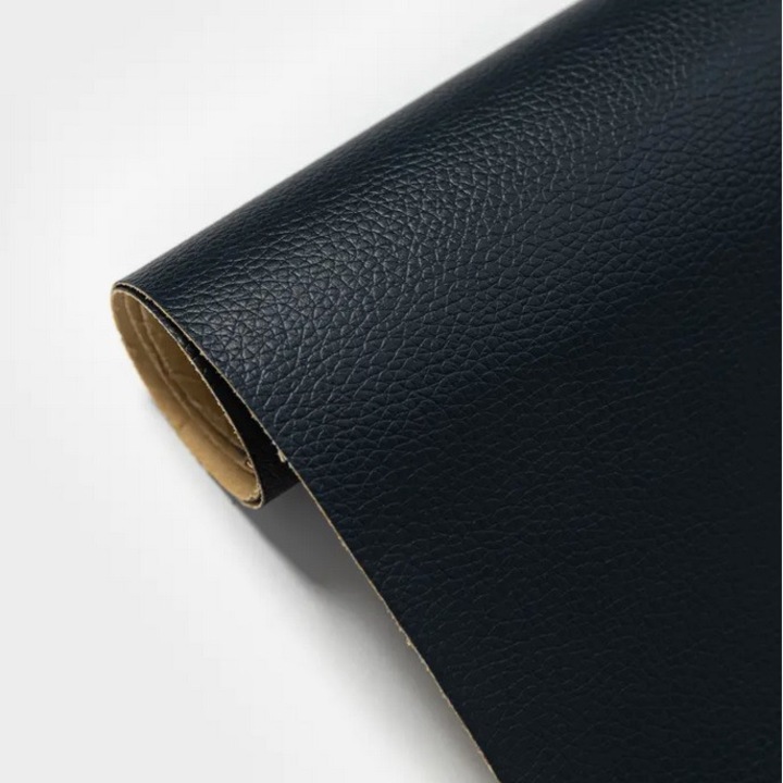 Folie din Piele Ecologica Autoadeziva pentru Reconditionare si Retapitare Canapea, Scaun, Interior Auto, Articole din Piele, DAVIDAMI CONCEPT®, Rola 138 cm x 50 cm, Negru