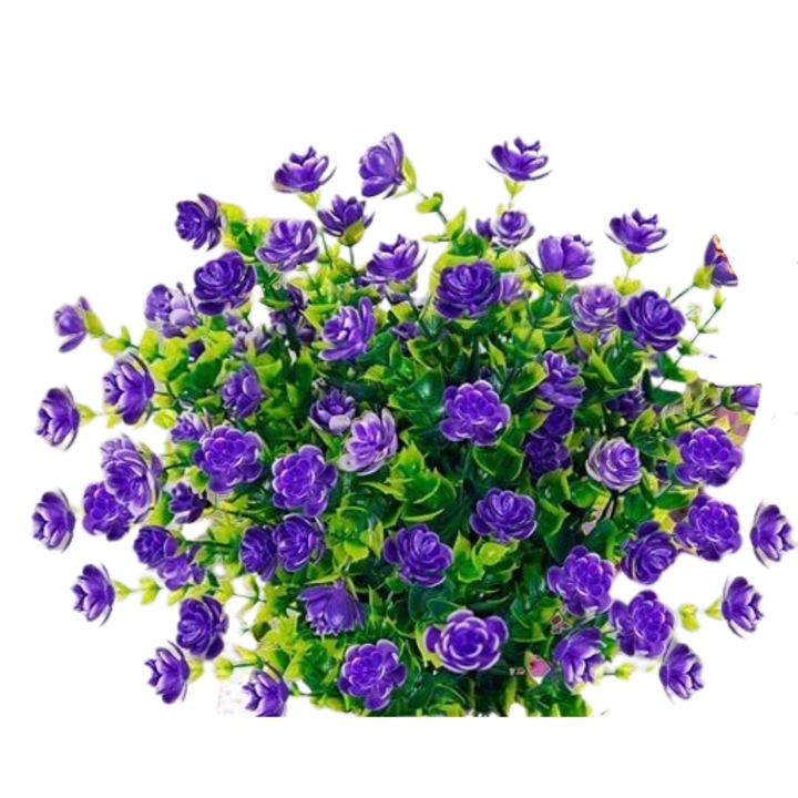 Set plante artificiale GALAXY, rezistente la UV, 20x38cm, mov, set de 9