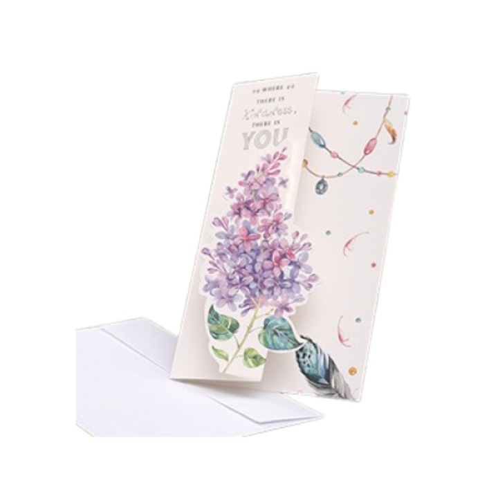 3 Set felicitare, carton reciclat, alb, 105x180mm, cu plic